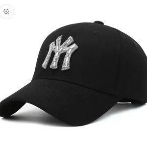 Black and silver hat cap